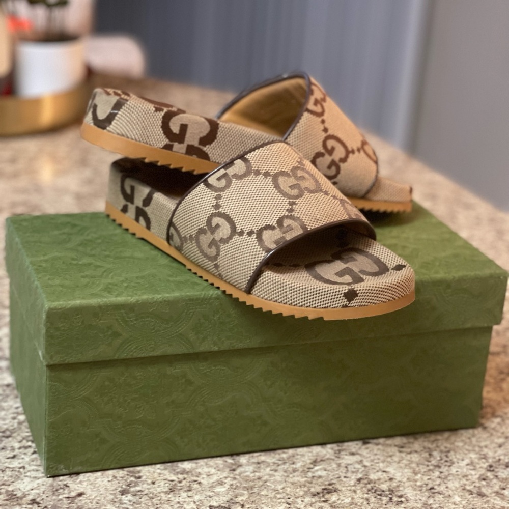 COPY - COPY - Men's maxi GG canvas slide sandal